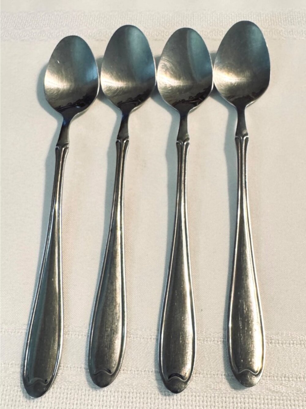 4 Wallace SUMMERSET Iced Tea Spoons Stainless Steel